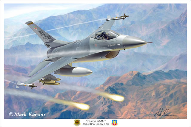 "Falcon AMU" Mark Karvon F-16 Fighting Falcon Giclee Print